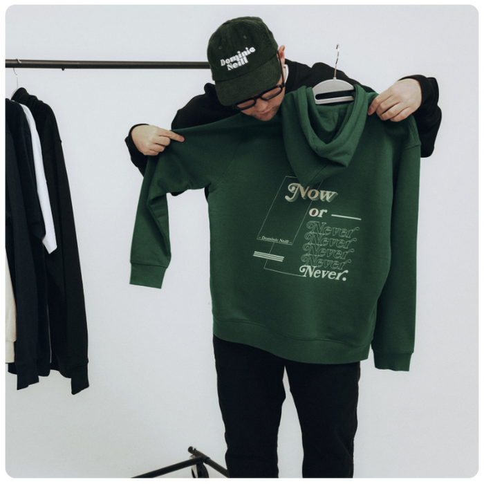 creator with custom hoodie